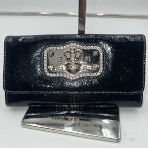 Kathy Van Zeeland Vintage Deadstock Large Black Long Wallet